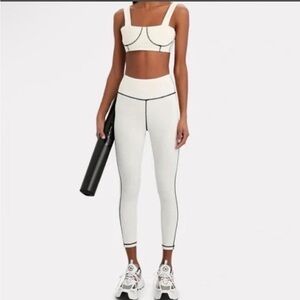We wore what white and black workout set